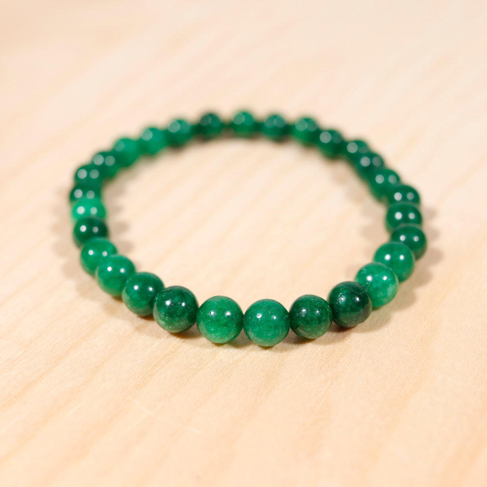 Bracelet en jade africain, perle en 6mm