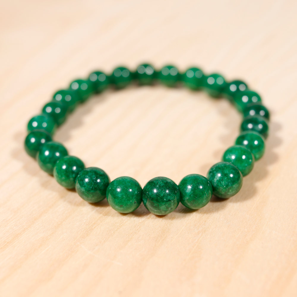 Bracelet en jade africain, perle en 8 mm