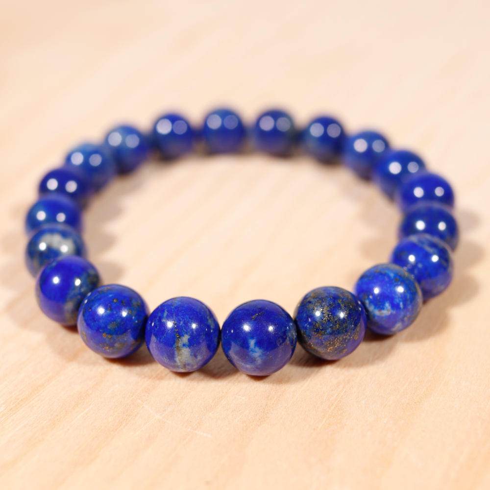 Bracelet en lapis-lazuli, 10 mm