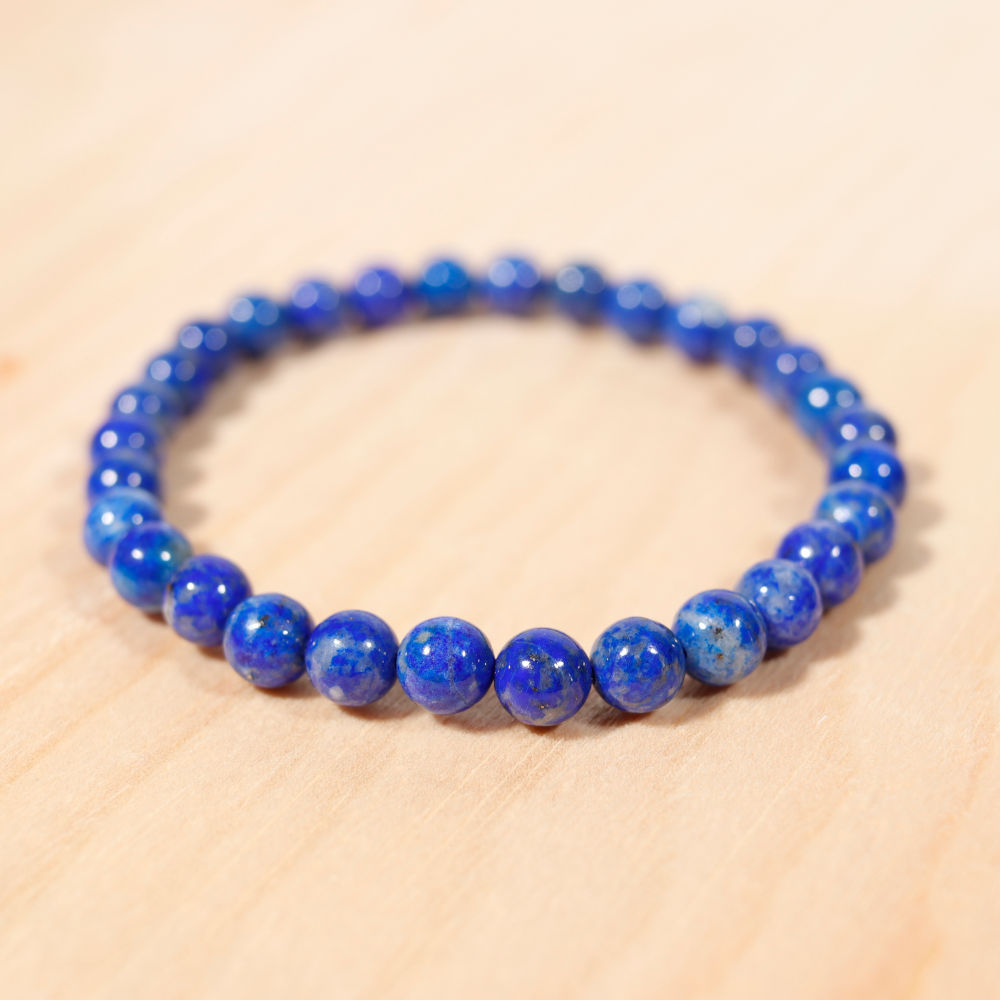 Bracelet en lapis-lazuli, 6 mm