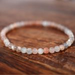 Bracelet en pierre de lune multicolore, perle de 4 mm