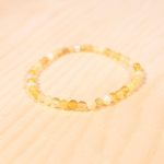Bracelet en opale jaune, perle en 4 mm